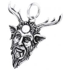 Green Man Cernunnos - Kettenanhänger in Silber