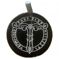 Irminsul in rune-circle (Pendant of horn)