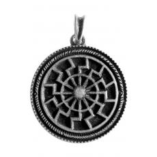 Black Sun (Pendant in antiqued silver)