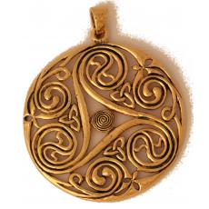 Großes Triskele Amulett Danu (Kettenanhänger in Bronze)