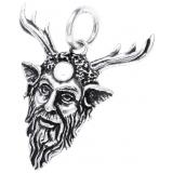 Green Man Cernunnos - Kettenanhänger in Silber