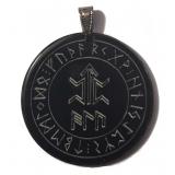 Amulett eines Kämpfers mit Schutzformel ALU (Kettenanhänger aus Horn)