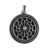 Black Sun (Pendant in antiqued silver)