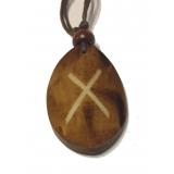 Gebo Rune - Pendant of Bone (Brown)