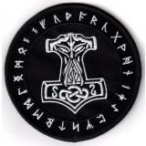 Mjölnir Runen schwarz (Aufnäher)